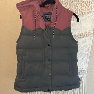 Patagonia Two-Tone Pink and Gray Puffer Vest